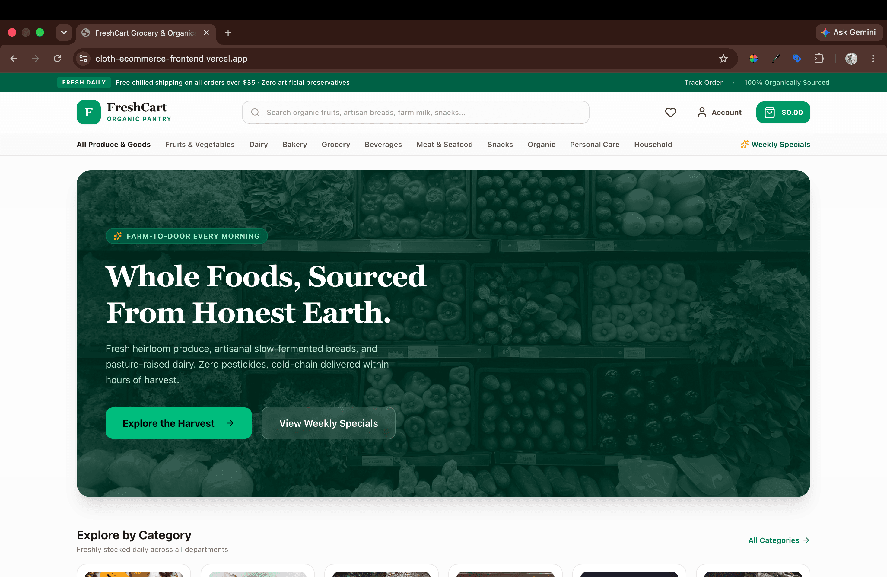FreshCart Organics Web Application