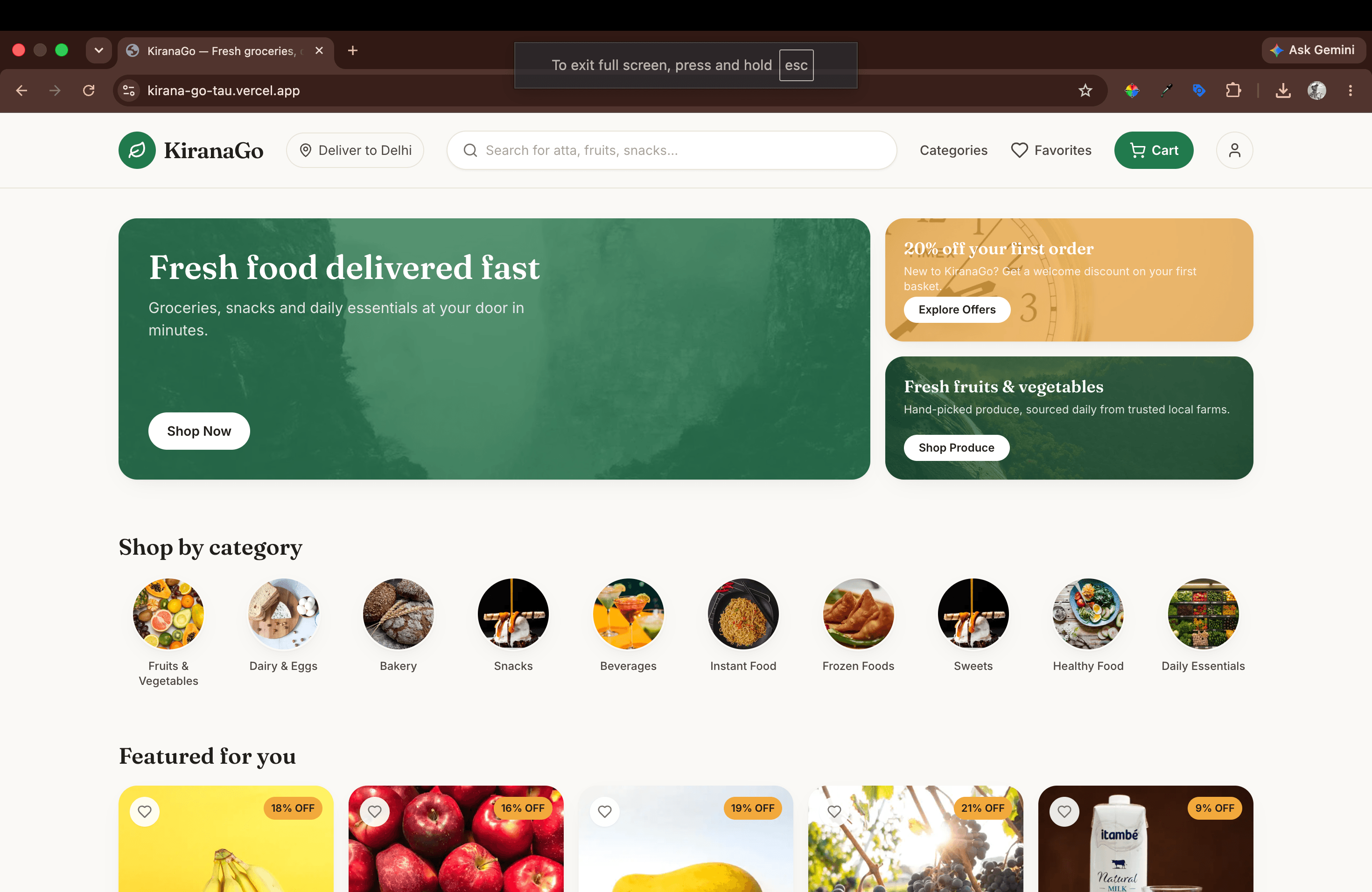 KiranaGo — Grocery E-commerce